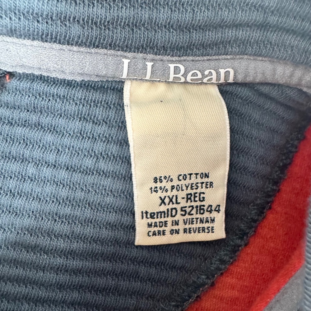 L.L. Bean - Fleece Vest Ribbed Full Zip 521644 - Orange - XXL - Mens - Picture 7 of 8